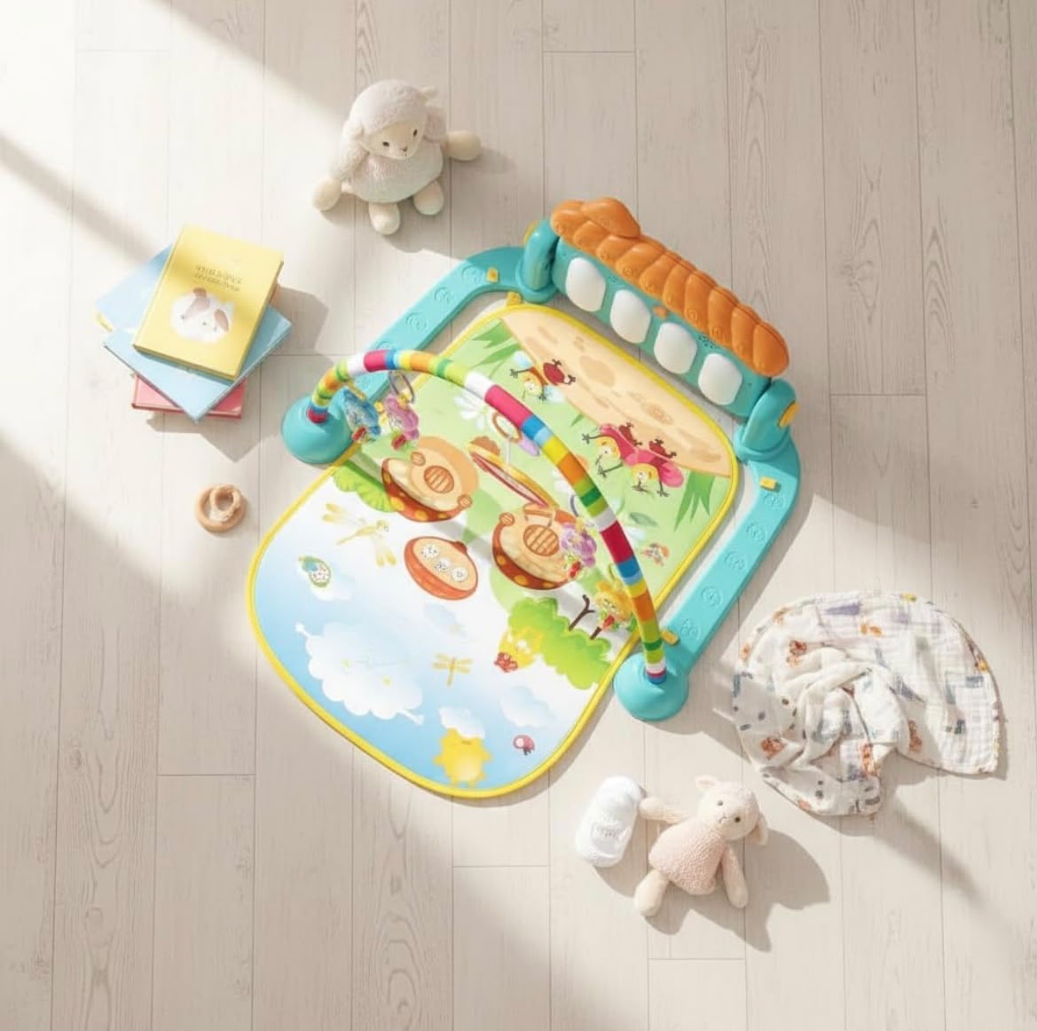 Baby Activity Mat with Musical Gym & Hanging Toys