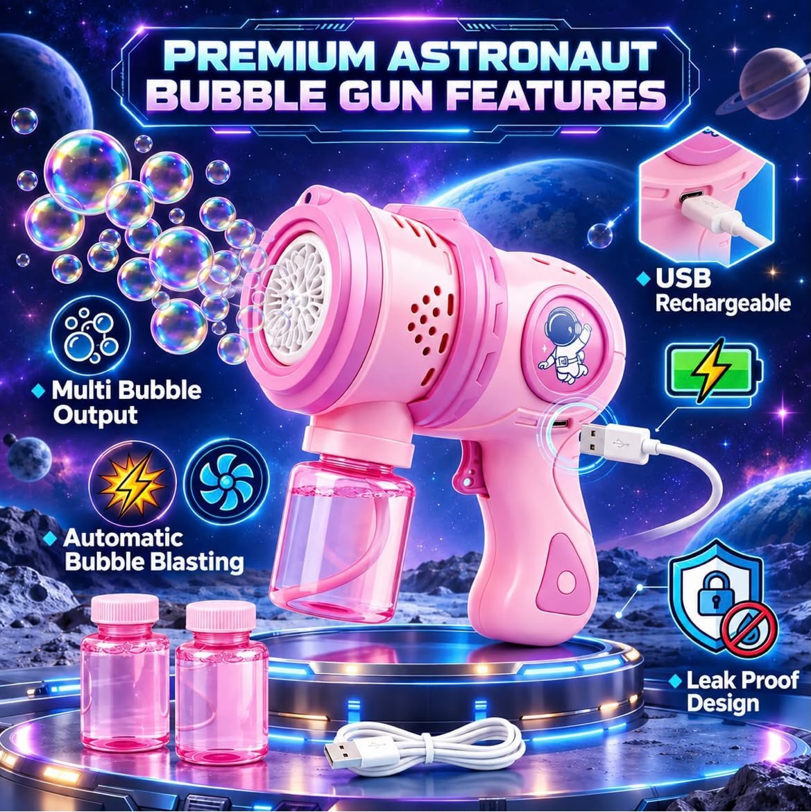 Toys 12-Hole Automatic Bubble Gun