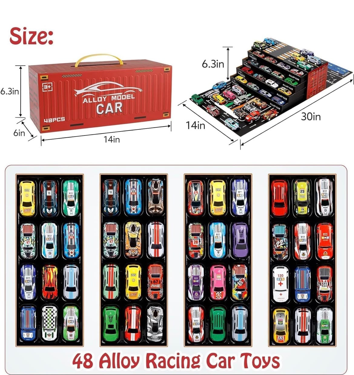 48 Pcs Mini Alloy Die-Cast Cars Set