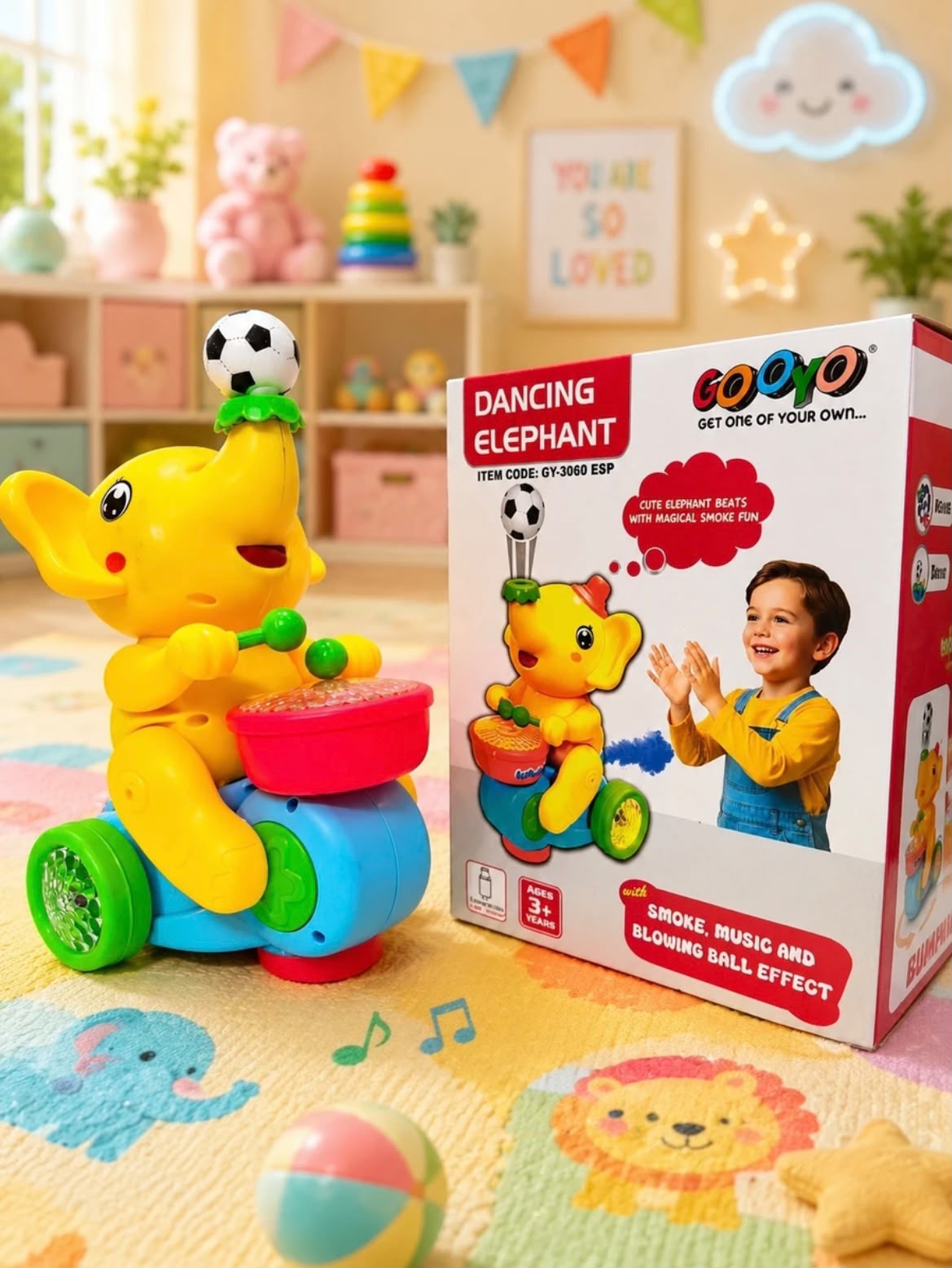 Elephant Drummer Toy with Music